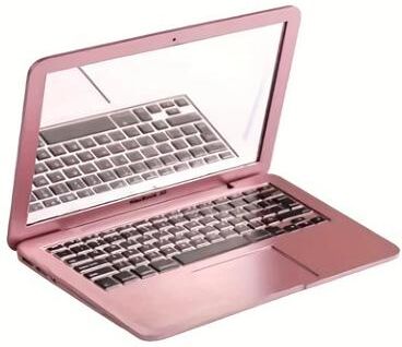 Fusion Finds Mini Laptop Mirror Compact Foldable Pocket Makeup Mirror For Travel & Daily Touch Ups gold