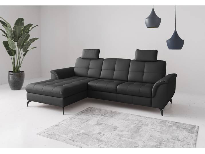 Ecksofa SIT & MORE Zora , schwarz, B:262cm H:92cm T:164cm, Sofas, Ecksofa