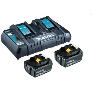 Makita Werkzeugakku Power Source-Kit, 199482-2, 18V / 5,0Ah, 2 Akkus und Doppelladegerät