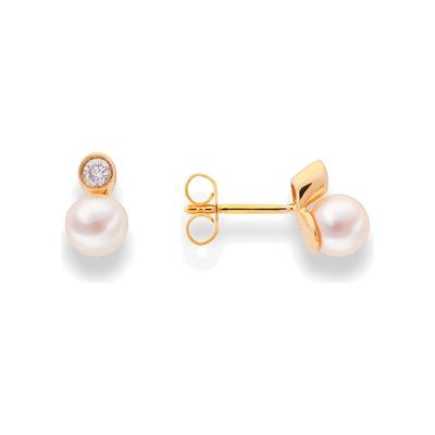 Perlenohrringe DI PERLE, gold (weiß), Ohrringe, Damen, Damen (mm )