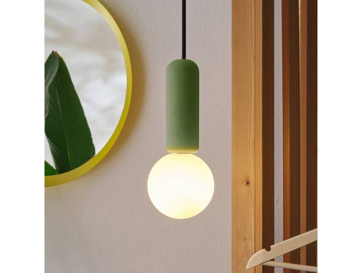 OSRAM Hängeleuchte Decor Concrete Mic, dimmbar, grün, für Wohn- / Esszimmer, Beton, Modern