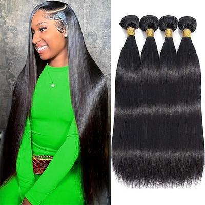 glatte Bündel Echthaar 10-30 Zoll glatte 4 Bündel brasilianische glatte Echthaarbündel 1b Farbe für schwarze Frauen