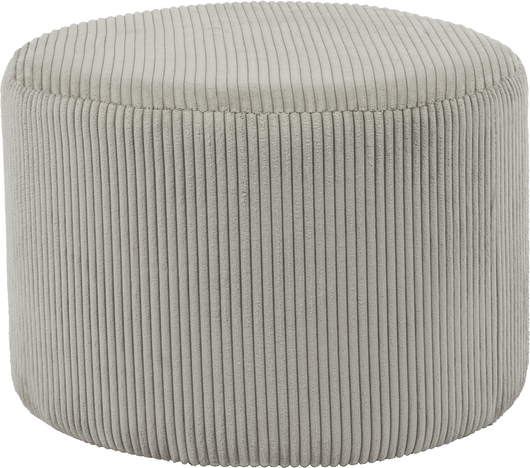 Polsterhocker SALESFEVER "Komfortabler Polsterhocker", grau (hellgrau), B:55cm H:38cm T:55cm, Cordstoff (100% Polyester), Hocker, Polsterhocker, Bezugstoff Oeko-Tex zertifiziert und PFC-frei hellgrau B/H/T: 55cm x 38cm x 55cm, Cord, Sitzhocker Ø55cm Hellg