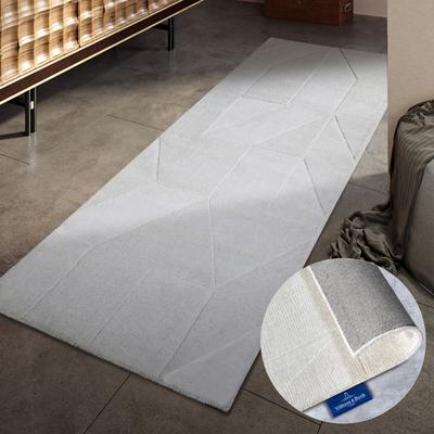 Wollteppich VILLEROY & BOCH "Ursule", beige (creme), B:80cm H:10mm L:250cm, Wolle, Teppiche, Läufer, handgewebt, Wolle, Natur, Wohnzimmer, Geometrie, Boho