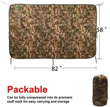HomeDecorAndMore LLC Tactical Army Poncho Liner Camouflage Blanket, Water Repellent Woobie Quilted Military Blanket For Outdoor Adventures camo