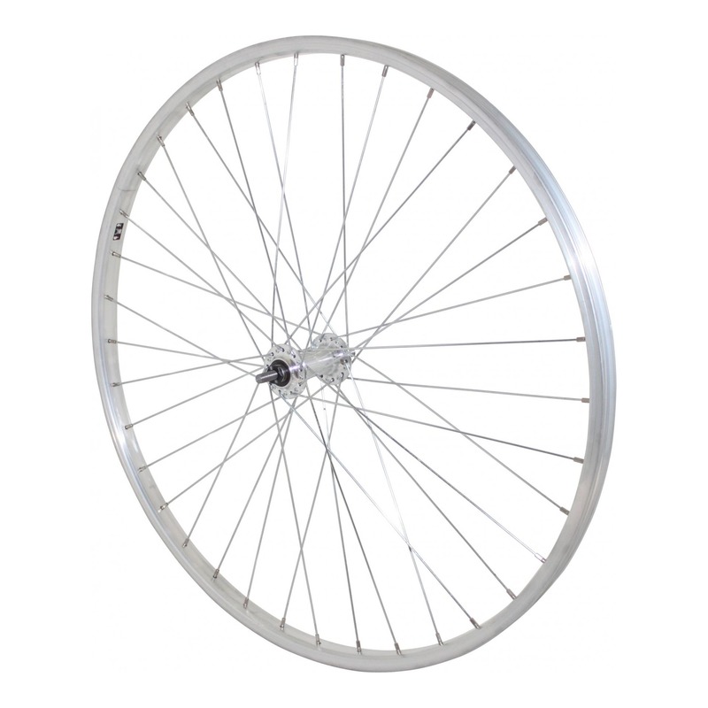 Roue avant vélo City Velox 650Bx35 à axe à boulon et freinage sur j