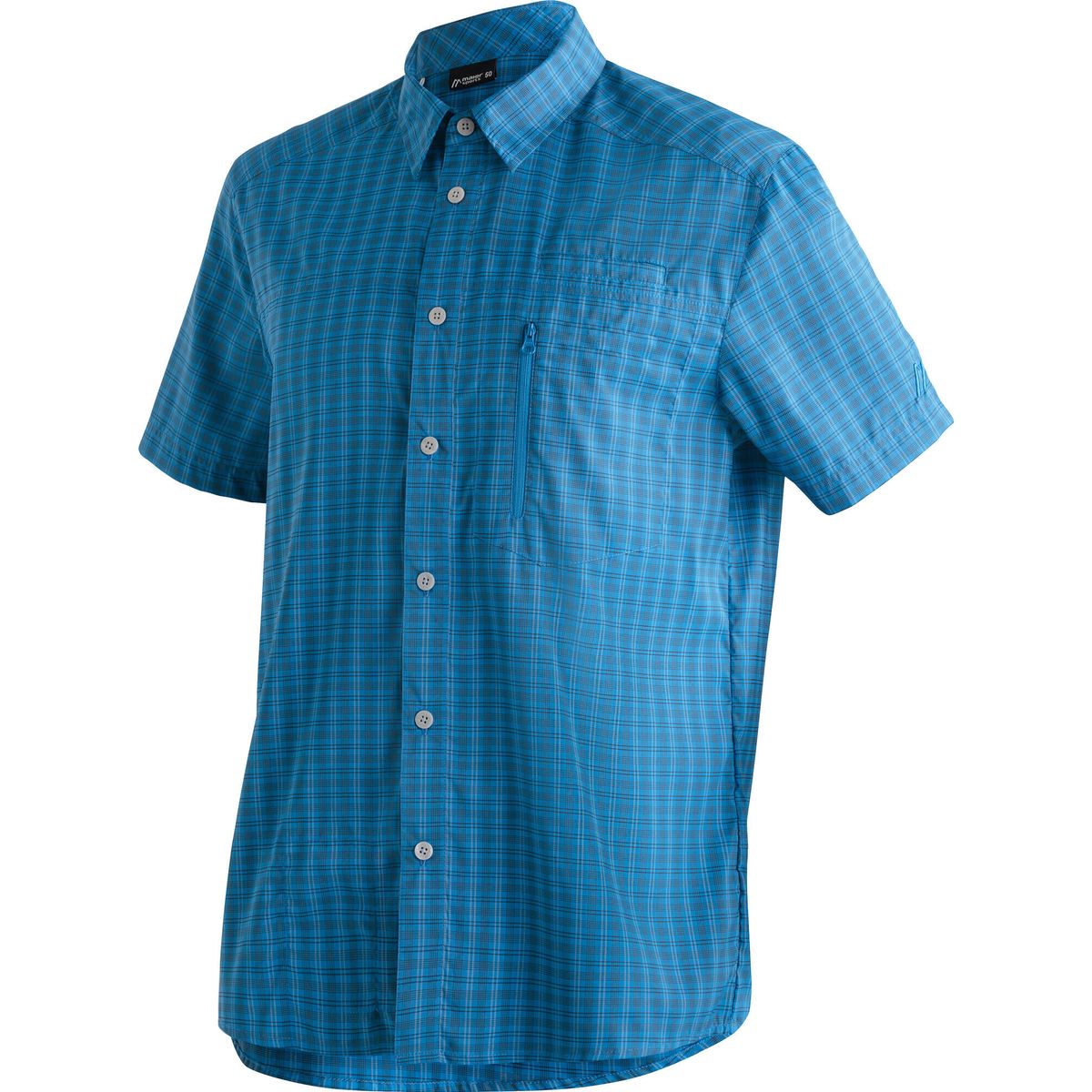 Maier Sports Mats Short Sleeve blue check (M20274) 48 3000131-M20274-48