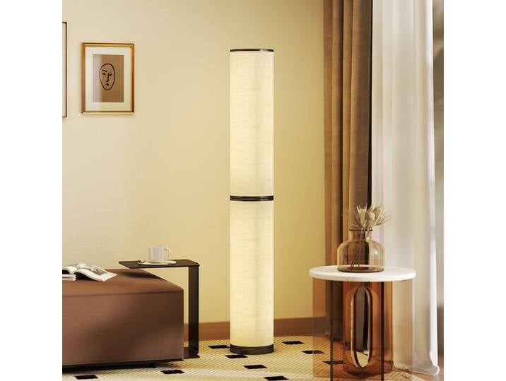 HOMCOM Lampadaire Télécommande Réglable 3000-6000K Tissu Beige
