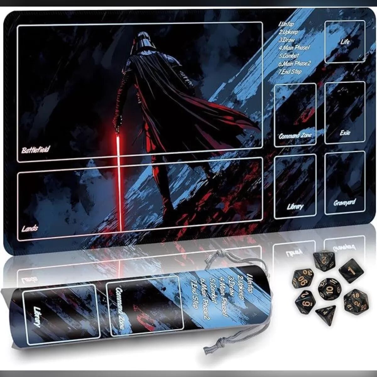 INF Tapis de jeu compatible Magic The Gathering/Yu-Gi-Oh  - Base en caoutchouc antidérapante (350x600x3mm)