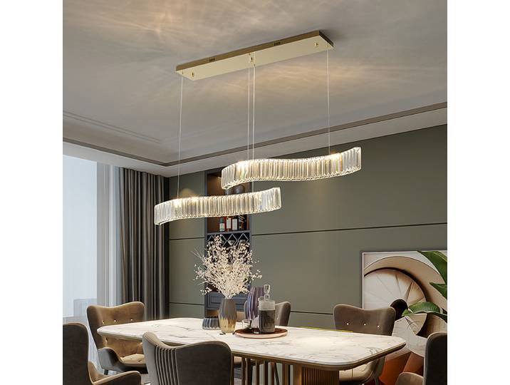 Luminaires suspendus en cristal LED de luxe modernes, éclairage de salle à manger, de cuisine, lustres décoratifs, luminaires de bar intérieurs