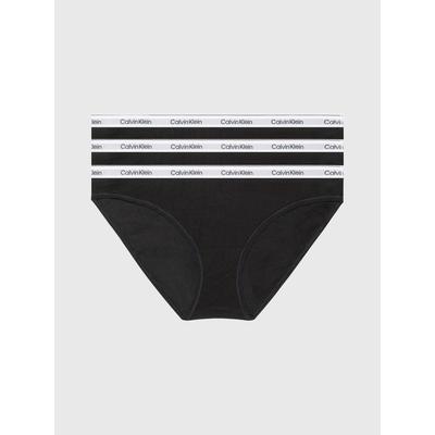 Bikinislip "3 PACK BIKINI (LOW-RISE)", Damen, Gr. XS (34), 3 Stk., schwarz (schwarz, schwarz, schwarz), Jersey, Obermaterial: 90% Baumwolle, 10% Elasthan, CALVIN KLEIN UNDERWEAR, unifarben, körpernah, Unterhosen, Low Rise mit Logobund