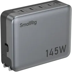 SmallRig 145W 4-Port PD Power Adapter (EU Standard) 4748 (145 W, 4 Ports), USB Ladegerät, Grau