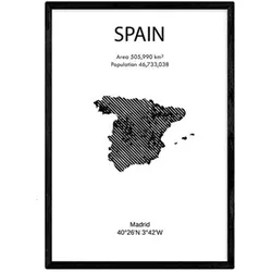POSTER Länder & Kontinente Spanien A3 Rahmenlos