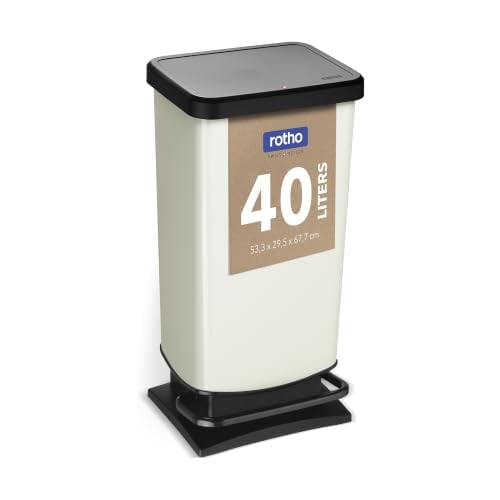 Rotho Paso Prullenbak 40 L met Pedaal en Deksel Soft-Close Wit Metallic