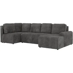 WOHNLANDSCHAFT NESSARO COR U Grau Cord - Links Seite