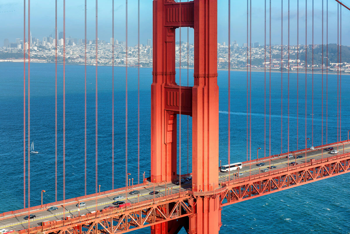 Papermoon "Golden Gate Bridge" bunt B/L: 1,5m x 1,11m, Bahnen: 7 Stk.
