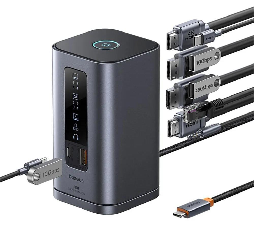 Baseus Spacemate Serie 11-in-1 Dockingstation, grijs