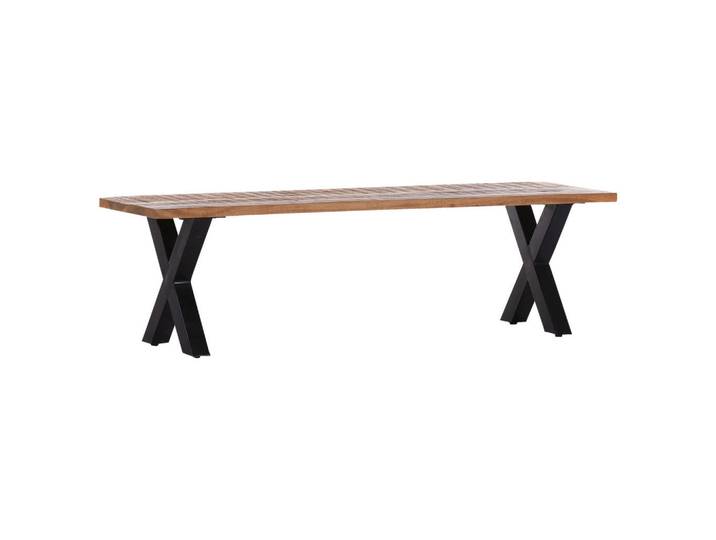 Landscape Sitzbank, Natur, Metall, Mangoholz, massiv, 2-3-Sitzer, 160x45x40 cm, Esszimmer, Bänke, Sitzbänke