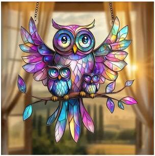 Inspire Essentials Colorful Owl Hanging Light Decorative Pendant Animal Home Decor 5