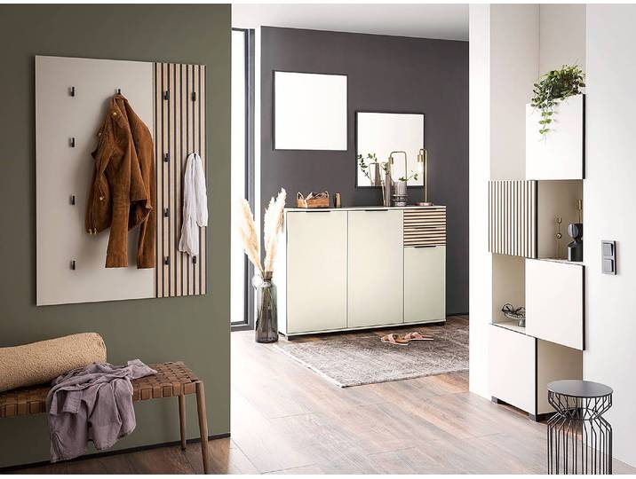 Porte-manteau mural Alexa 74 cm 74 x 109 x 2cm Beige/Blanc crème