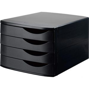 Jalema Schubladenbox 2686374299, Re-Solution, A4, 4 Fächer, Recycling-Kunststoff, schwarz