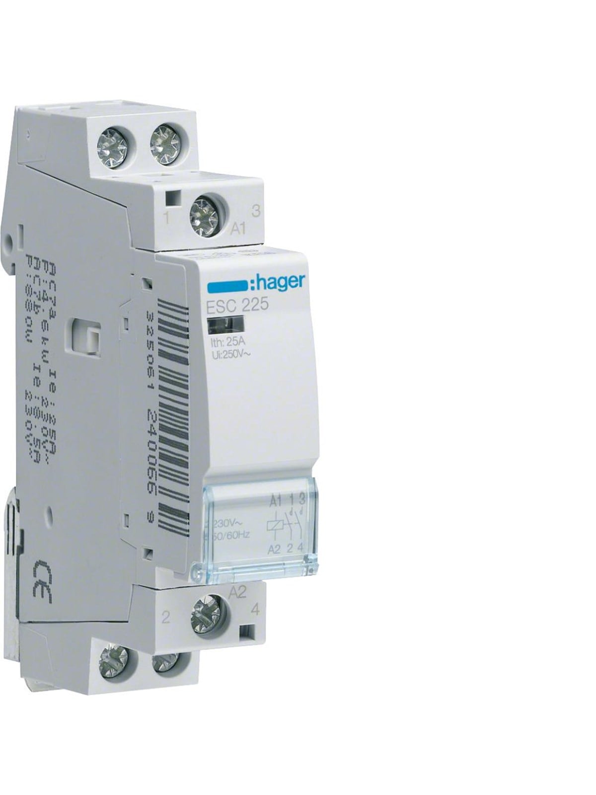 Hager Contactor 25a 1no+1nc 230v 1m