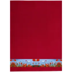 framsohn Geschirrtuch Waffel 'Mohnfeld' 50 x 70 cm Bordeaux