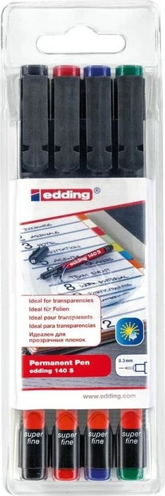 edding 140 Folienstifte-Set farbsortiert permanent 4 St.