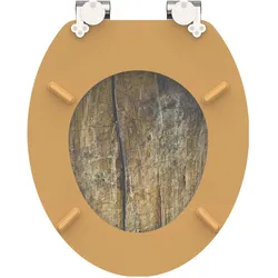 Schütte, WC Deckel, WC Sitz Holz MDF WC-Sitz SOLID WOOD Absenkautomatik 80124 Holzoptik