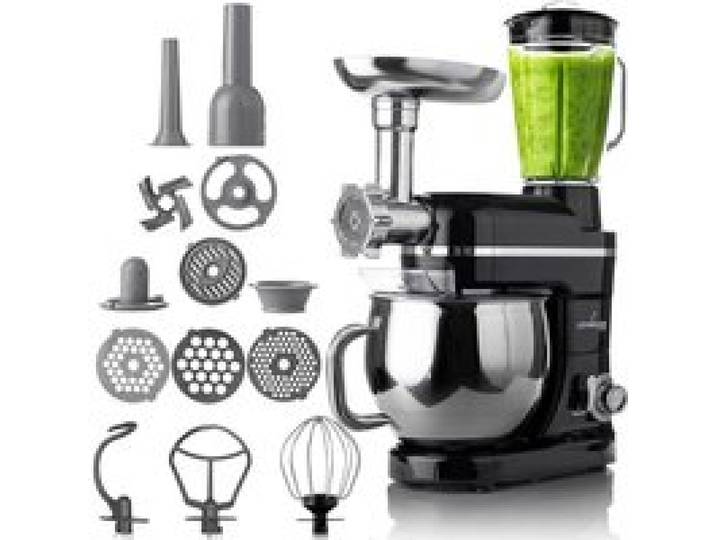 LEHMANN Robot Pâtissier et Cuisine Multifonction 3-en-1 Mouvement Planétaire 6 Vitesses Blender Verre 1 5L Bol Inox 5L