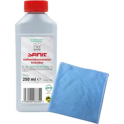 BADfabrik24 Sanit Kaffeevollautomaten-Entkalker 250 ml Flasche + Mikrofasertuch