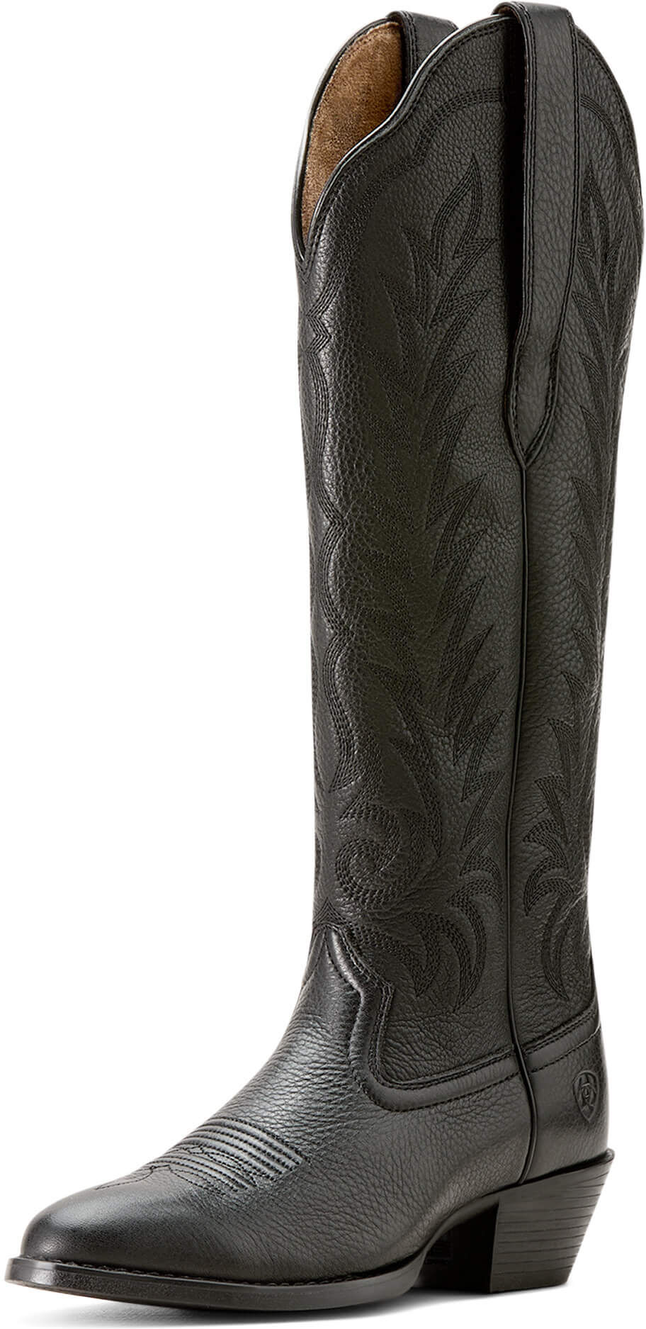Women's Heritage R Toe Tall Stretchfit Cowgirl Boots in Black Deertan, Size: 6 B / Medium by Ariat