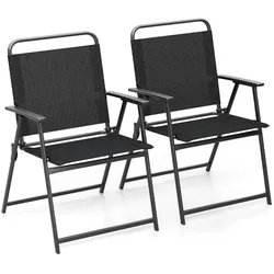 Helloshop26 - Set mit 2 klappbaren Gartenstühlen 57 x 55 x 83 cm optimierter Komfort und leichtes Design aus atmungsaktivem 20_0011774