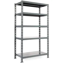 Fachbodenregal 1800x1600x500 mm, 5 Regalböden, Traglast eines Bodens 200 kg, Grundregal