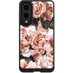 Nivocase Hülle für Samsung Galaxy S25 Edge Handyhülle NIVOcore Case Schwarz Blume Rose Vintage (Samsung Galaxy S25 Edge), Smartphone Hülle, Schwarz