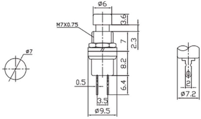ELEKTRO3 Bouton Poussoir 1A 250V