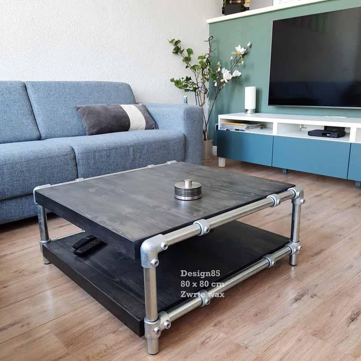 Design85 Salontafel van Steigerbuis en Steigerhout