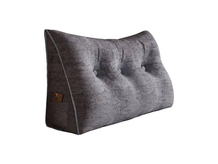 Vercart Keilkissen Samt Ergonomisches 100cm, Grau, Mode, Rechteckig, 20x100 cm, Heimtextilien, Wohntextilien, Kissen, Rückenkissen