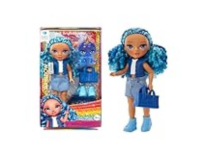 RAINBOW HIGH Littles - Sapphire Bradshaw - Petite Poupée Mannequin Articulée - Poupée Bleue de 14 cm avec Sac à Main et Animal de Compagnie Magique Yeti - Convient aux Enfants et aux Collectionneurs
