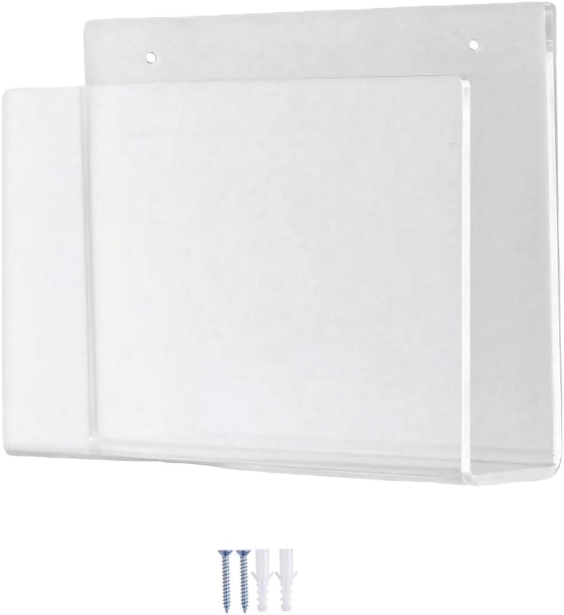 Transparante Acryl Tijdschrift Houder en Wandrek voor Bestanden - 28 x 6 x 20 cm
