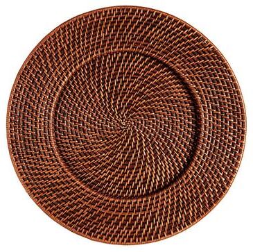 Set of 4 Piper Woven Chargers - Antique Walnut - Ballard Designs
