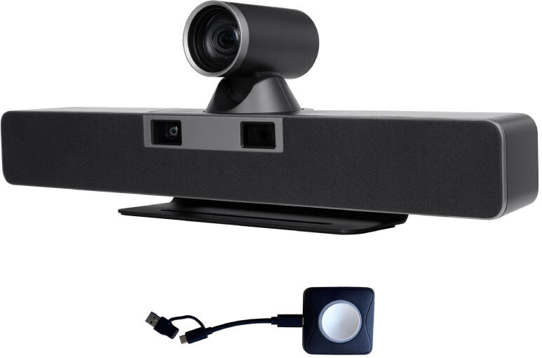 Cleyver Large Room DUALBAR PTZ Barre de visioconférence tout-en-un conçue pour les grandes salles, avec double caméra 4K, fonctions IA de cadrage, son