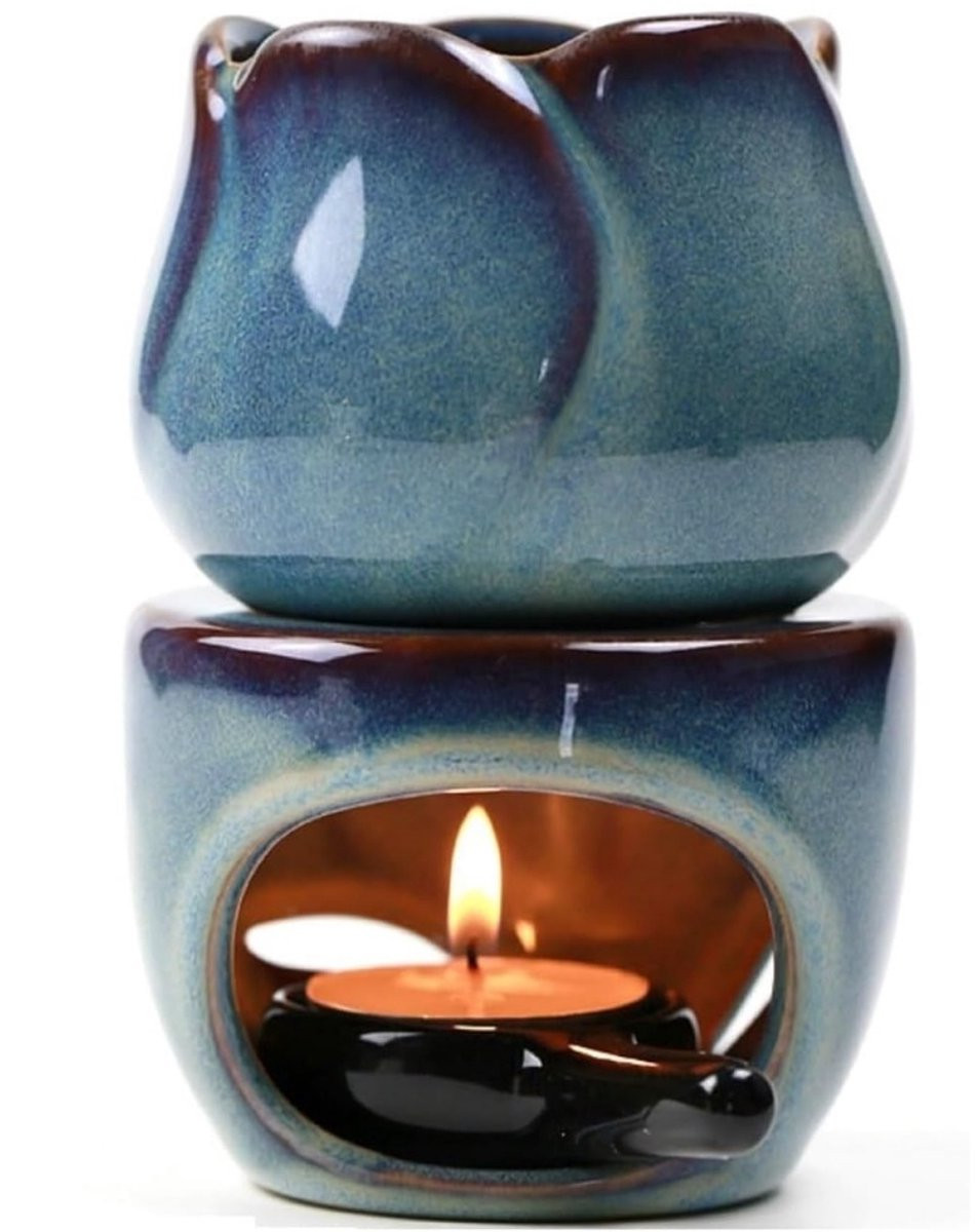 Longziming Aromatherapie Waxinelicht Houder - Keramieken Geurkaars Diffuser - Handgemaakt Design