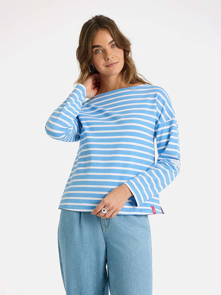 LIEBLINGSSTÜCK Sweatshirt "Stine" in Hellblau/ Weiß - L