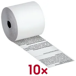 Paylogics 10er-Pack Thermo-Kassenrollen 57 mm / 25 m weiß, 5.7 cm