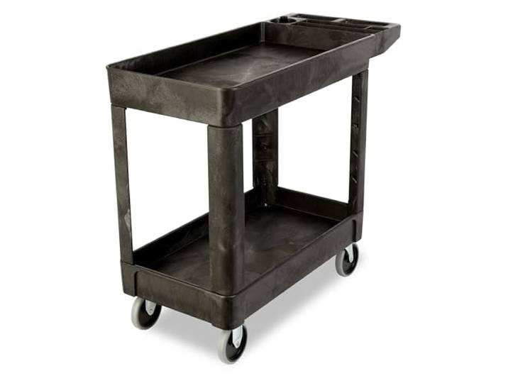 Rubbermaid Produkte fg450089bla schwere Mehrzweckwagen, gelippte Regalen, 38,1, klein, schwarz, Black, 1