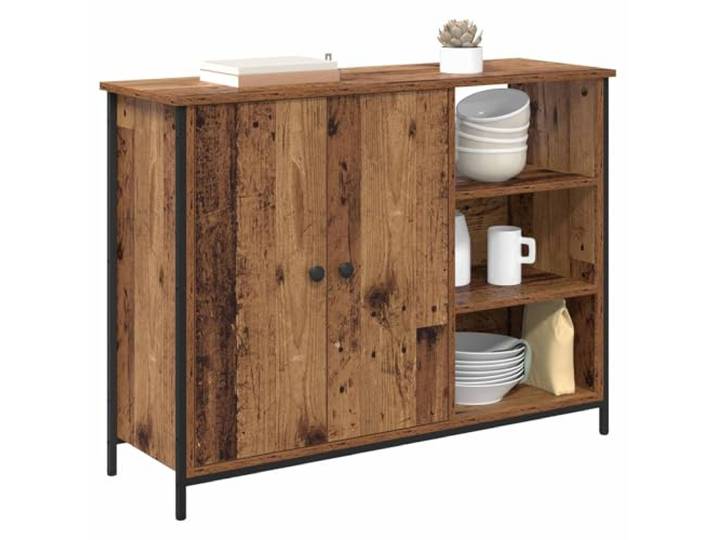 KTHLBRH Anrichte aus altem Holz, 100 x 33 x 75 cm, mehrschichtiges Holz 2 Türen, modernes Design, glatte Oberfläche, leicht zu reinigen, für Esszimmer