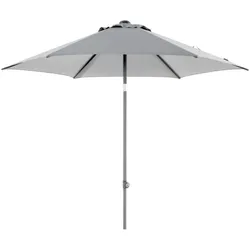 Sonnenschirm Poppi von Brafab aus Aluminium und Polyester, neigbar, rund, grau, Ø 250 cm