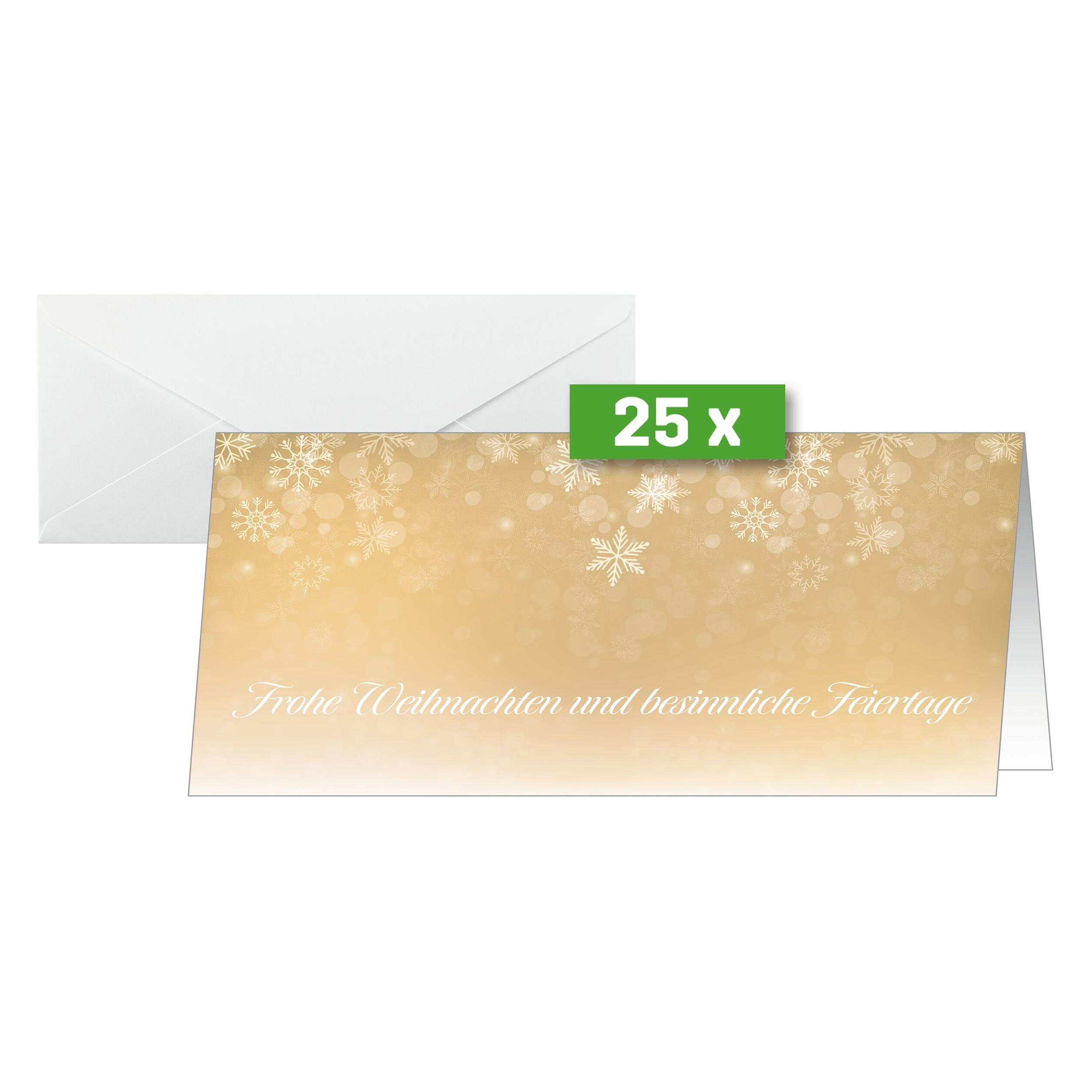 Sigel 25 Weihnachtskarten Golden Christmas Night DIN lang (25 Stk.) (DS633)