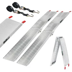 Baumarktplus TRUTZHOLM 2x Auffahrrampe Alu klappbar 205 cm 680 kg Tragkraft rutschhemmend gerillt Verladerampe